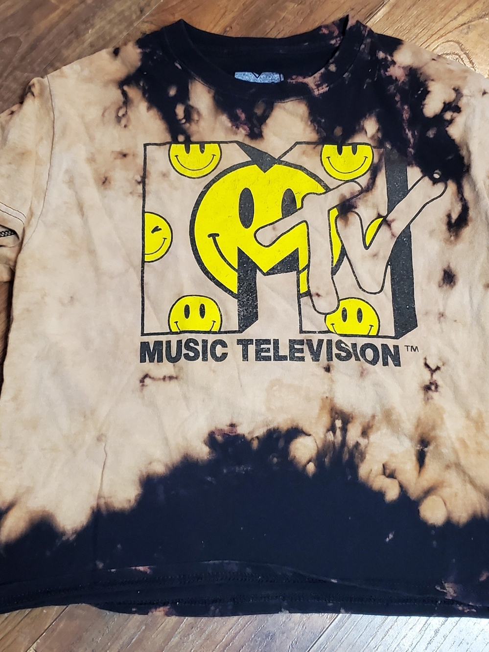 MTV Tie-Dye Tee with Yellow Smiley Logo
